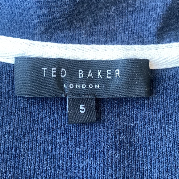 TED BAKER LONDON Men’s Quarter Zip Textured Navy Blue Sweater - Size 5 (US - L) - Picture 8 of 15